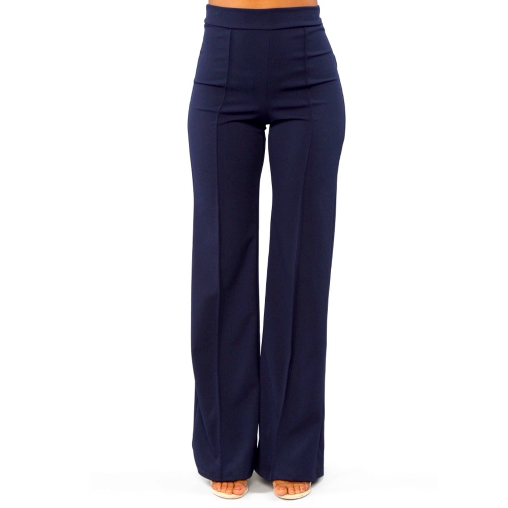 Victoria High Waisted Dress Pants - Navy